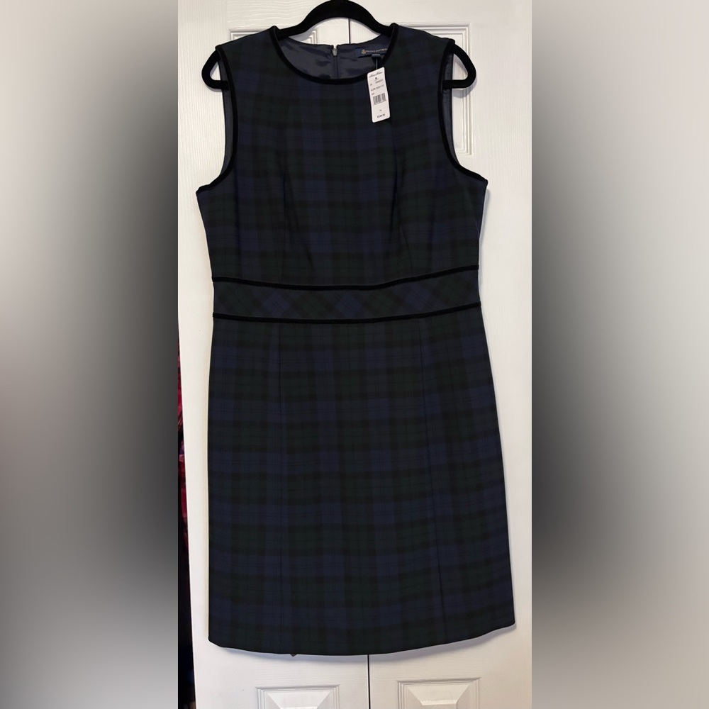 BROOKS BROTHERS Black Watch Plaid Sheath Dress - Size 14 | NWT